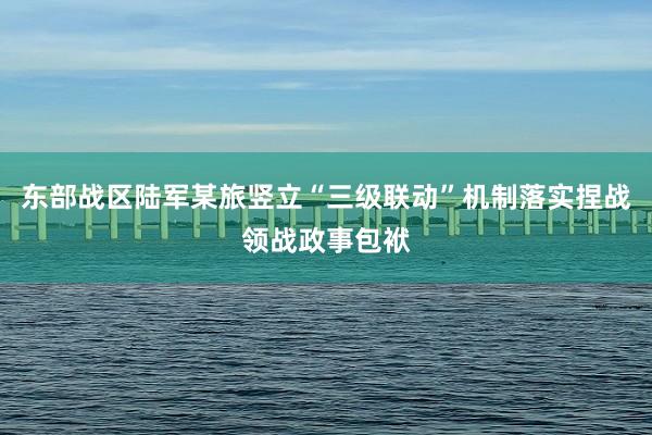 东部战区陆军某旅竖立“三级联动”机制落实捏战领战政事包袱