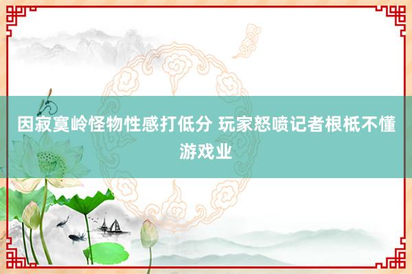 因寂寞岭怪物性感打低分 玩家怒喷记者根柢不懂游戏业