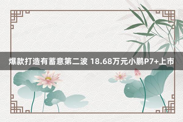 爆款打造有蓄意第二波 18.68万元小鹏P7+上市